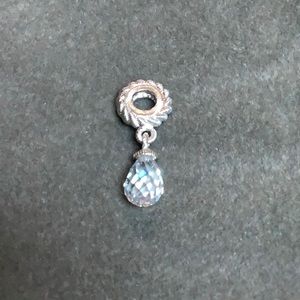 😍Judith Ripka 925 Silver Crystal Pear Slide Charm😍NWOT